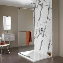 Showerwall Bianco Carrara Waterproof Decorative Wall Panel - Various Size Options -Bathroom Products Shop swbiacar d2