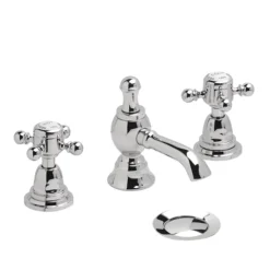 Heritage - Hartlebury 3 Hole Basin Mixer With Pop-up Waste - Chrome