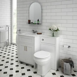 Chatsworth Traditional 700 X 490mm Arched Mirror With Glass Shelf - Chrome -Bathroom Products Shop tmcs02 d1