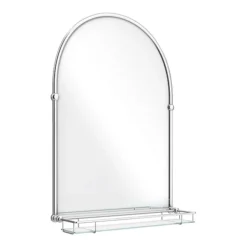 Chatsworth Traditional 700 X 490mm Arched Mirror With Glass Shelf - Chrome