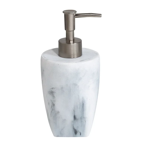 Trafalgar White Marble Effect Polyresin Liquid Soap Dispenser 1 Trafalgar White Marble Effect Polyresin Liquid Soap Dispenser