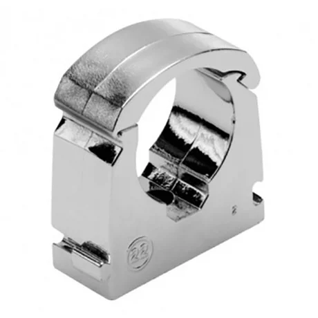 Talon 22mm Chrome Effect Hinged Pipe Clips (Pack Of 10) 1 Talon 22mm Chrome Effect Hinged Pipe Clips (Pack Of 10)