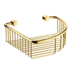Smedbo Villa - Polished Brass Corner Soap Basket