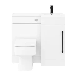 Valencia Bathroom Combination Suite Unit - 900mm Basin W. Black Handle And Square Toilet -Bathroom Products Shop val900sblk d1