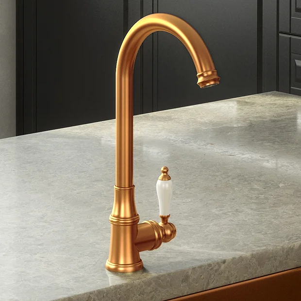 Venice Traditional Kitchen Mixer Tap With Swivel Spout - Brushed Copper 2 Venice Traditional Kitchen Mixer Tap With Swivel Spout - Brushed Copper - Image 2