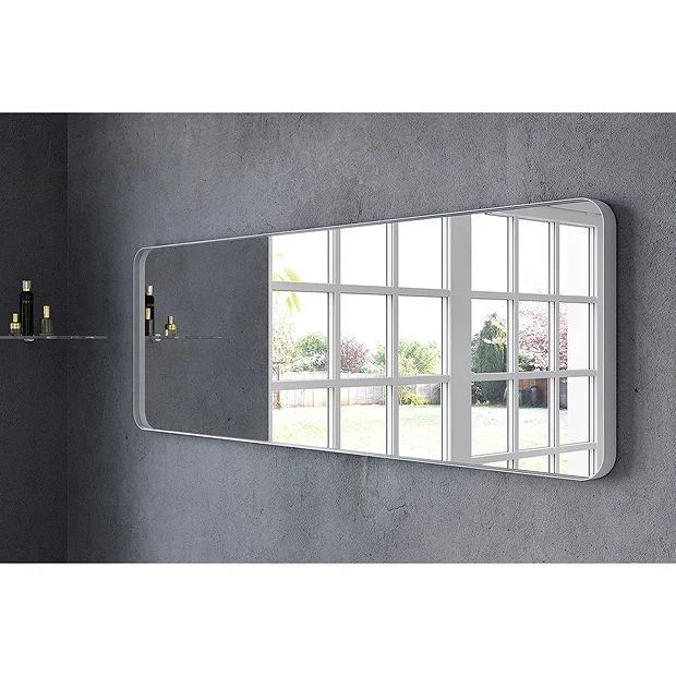 Venice White Frame 1500 X 500mm Rectangular Mirror 2 Venice White Frame 1500 X 500mm Rectangular Mirror - Image 2