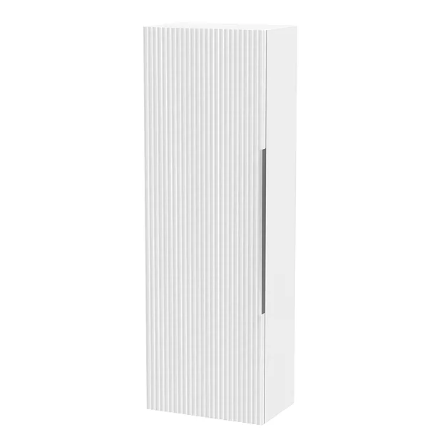 Venice Fluted Wall Hung Tall Storage Cabinet - White 2 Venice Fluted Wall Hung Tall Storage Cabinet - White - Image 2