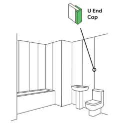 Orion End Trim - White PVC -Bathroom Products Shop vpwpacal05wh d1
