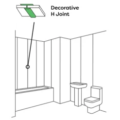 Orion H Joint - White PVC -Bathroom Products Shop vpwpacal10wh d1