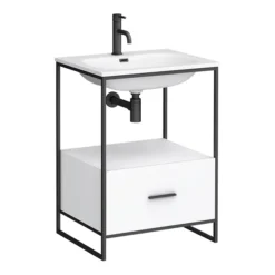 Venice 600 Black Frame Basin Washstand With Toilet -Bathroom Products Shop vws6bs d1