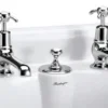 Burlington Kensington Bridge Curved Spout Basin Mixer (230mm Centers) W Invisible Overflow