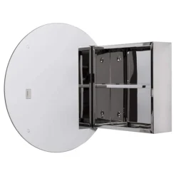 Croydex Severn Circular Door Mirror Cabinet - Stainless Steel 8 Croydex Severn Circular Door Mirror Cabinet - Stainless Steel -Bathroom Products Shop wc836005 n d1