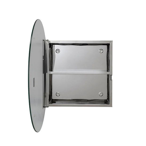 Croydex Severn Circular Door Mirror Cabinet - Stainless Steel 4 Croydex Severn Circular Door Mirror Cabinet - Stainless Steel - Image 4