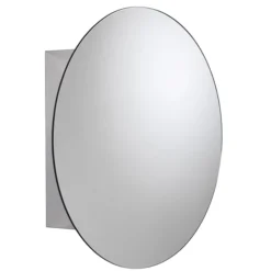 Croydex Severn Circular Door Mirror Cabinet - Stainless Steel