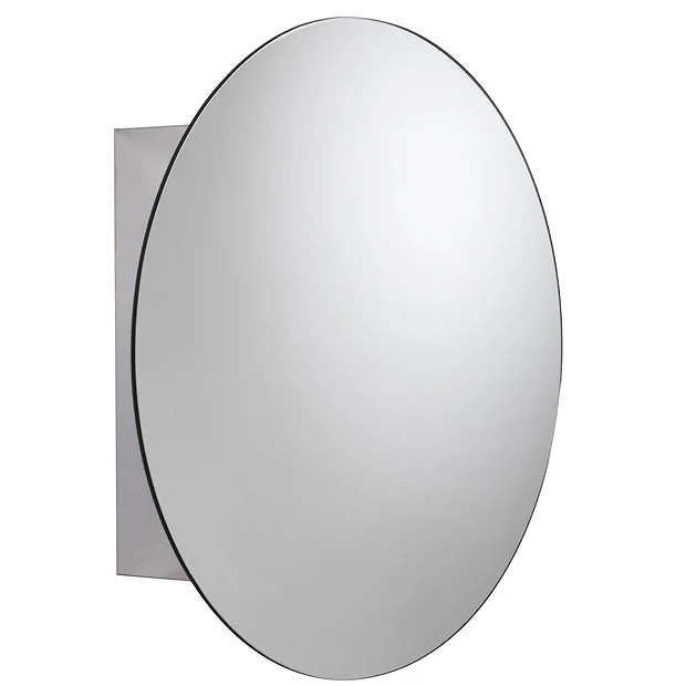 Croydex Severn Circular Door Mirror Cabinet - Stainless Steel 1 Croydex Severn Circular Door Mirror Cabinet - Stainless Steel