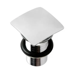 Milan Square Unslotted Click Clack Basin Waste - Chrome -Bathroom Products Shop we133ubz d1