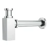 Milan Square Modern Shallow Basin Bottle Trap - Chrome