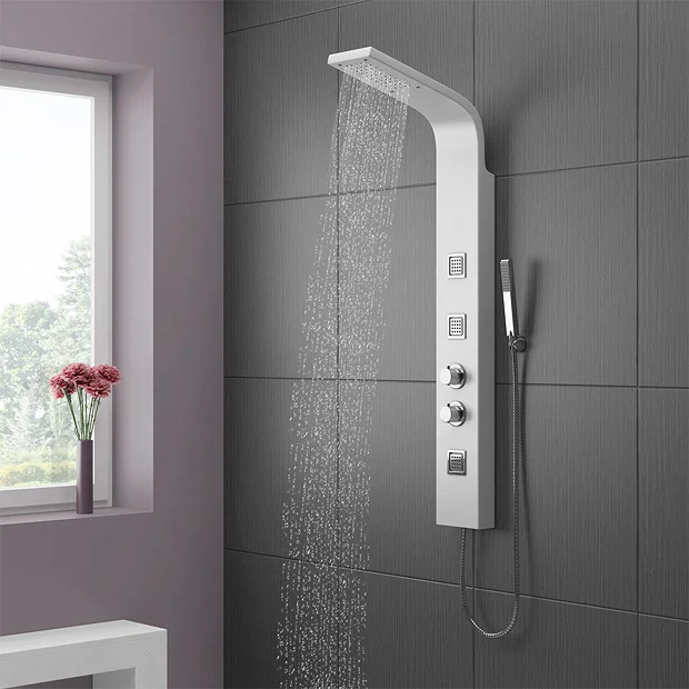 Maverick Tower Shower Panel (Thermostatic) - White 2 Maverick Tower Shower Panel (Thermostatic) - White - Image 2