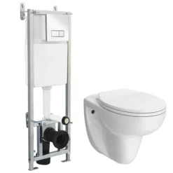Wall Hung Toilet With Dual Flush Concealed WC Cistern + Wall Hung Frame -Bathroom Products Shop xty005nts010whp001 nd1